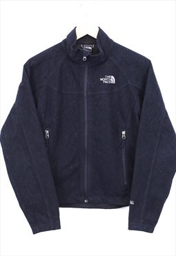 Vintage The North Fleece Black Zip Up Embroidered Collared 