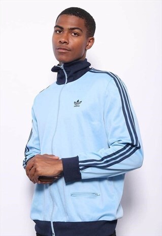 VINTAGE ADIDAS LOGO TRACK TOP JACKET BLUE