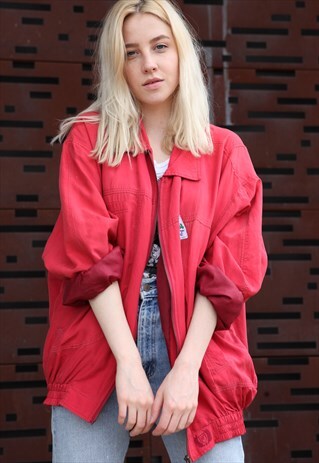 VINTAGE 90'S NEW FAST SILK BOMBER JACKET
