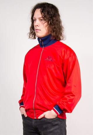 90'S VINTAGE RED KAPPA TRACKSUIT JACKET TOP