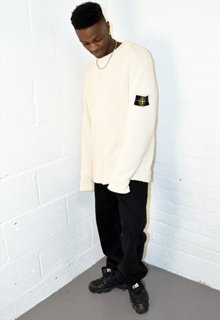 RARE STONE ISLAND LONG SLEEVE CREW NECK LIGHT KNIT SWEATER