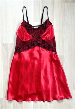 Y2K Red & Black Slip Dress