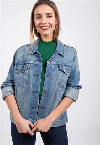 VINTAGE 80S CLASSIC LEVI'S BASIC DENIM JACKET / S7627
