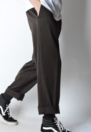 VINTAGE 90S BROWN WOOL BLEND PANTS