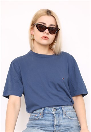 VINTAGE 90S TOMMY HILFIGER NAVY TOP T-SHIRT