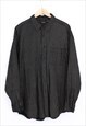 Vintage Pattern Cord Shirt Black Khaki With Aztec Print 90s 