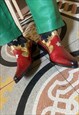 VINTAGE 80S  FESTIVAL BOOTIES IN RED EU 41 UK 8 US 10