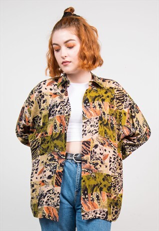 VINTAGE 90'S PATTERNED OVERSIZE BOYFRIEND SHIRT