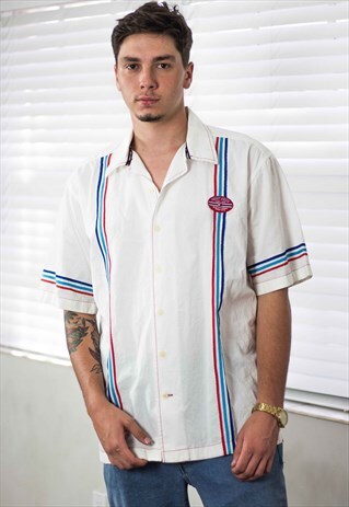 VINTAGE TOMMY HILFIGER SHIRT LOGO 90S L 8.7