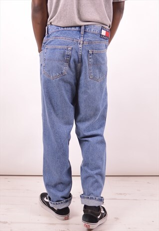 TOMMY HILFIGER MENS VINTAGE JEANS W34 L30 BLUE 90S