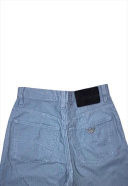 Vintage Armani jeans blue pinstripe high waisted mom style