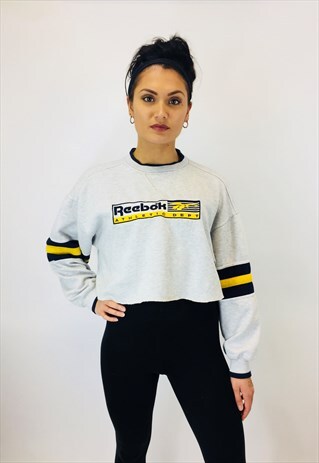 REEBOK CROPPED EMBROIDERED SWEATSHIRT