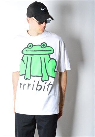 VINTAGE 90S WHITE FESTIVAL FROG T-SHIRT