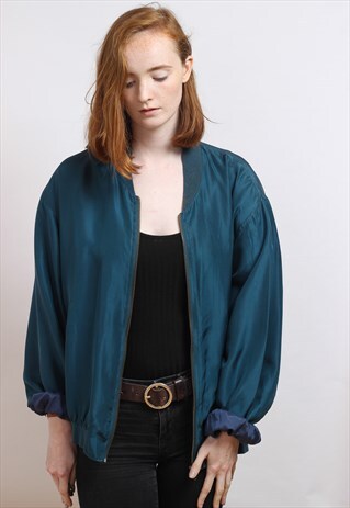 VINTAGE OVERSIZED SILK BOMBER JACKET