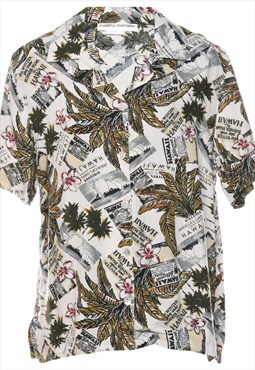 Vintage Tropical Print Hawaiian Shirt - M