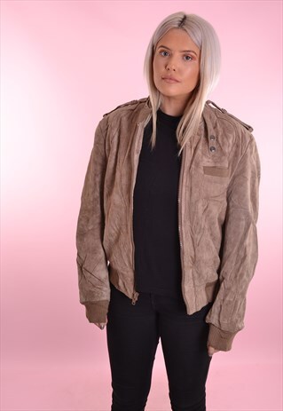 FURLINED SUEDE BOMBER JACKET GDC027