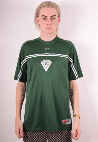 NIKE MENS VINTAGE T-SHIRT TOP LARGE GREEN 90S