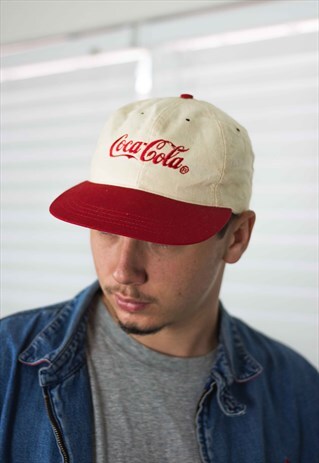 VINTAGE COCA-COLA BASEBALL CAP HAT LOGO 90S X 2.1