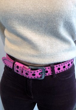 Hot Pink Faux Leather Belt