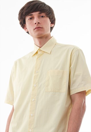 VINTAGE YVES SAINT LAURENT 90S YELLOW SHORT SLEEVE