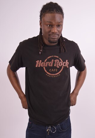 HARD ROCK CAFE VINTAGE T-SHIRT TOP MEDIUM BLACK 90S