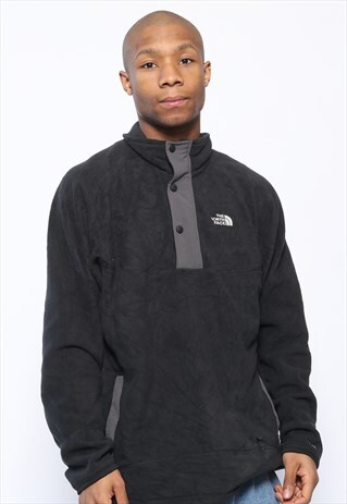 VINTAGE THE NORTH FACE LOGO FLEECE NAVY BLUE