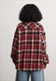 LUMBERJACK SHIRT LONG SLEEVE DENIM NECKLINE BLOUSE PLAID TOP