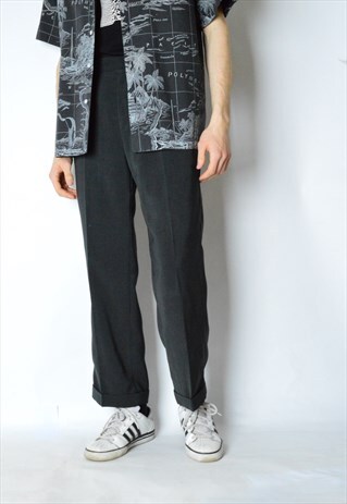 VINTAGE 80S DARK GREY MINIMALIST PANTS
