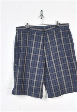 Vintage Dickies Cargo Checked Shorts Navy W36