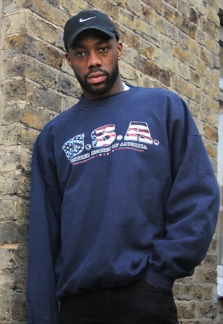 OVERSIZED RETRO / 90'S / BLUE SWEATSHIRT