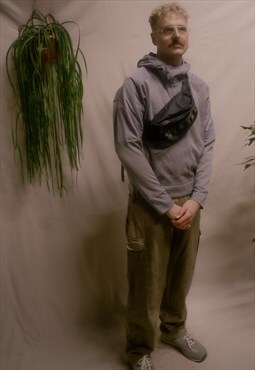 Vintage 90's grey asymmetrical hooded jacket