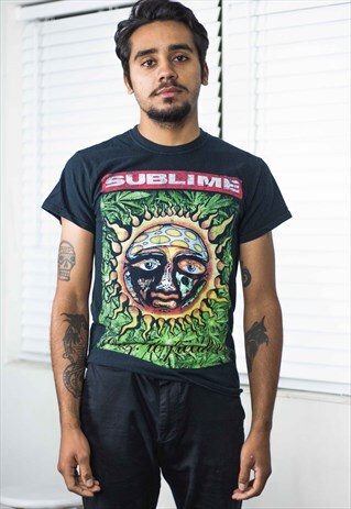 VINTAGE SUBLIME ROCK BAND T-SHIRT LOGO 90S S 5.4