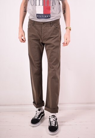 PRADA MENS VINTAGE JEANS W32 L32 BROWN 90S