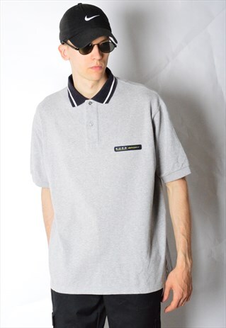 VINTAGE 90S GREY HUGO BOSS POLO SHIRT