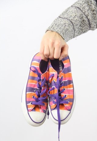 VINTAGE CONVERSE COLOURFUL STRIPED TRAINERS