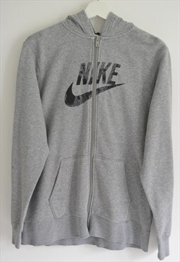 Vintage Nike Grey Hoodie - Large Size