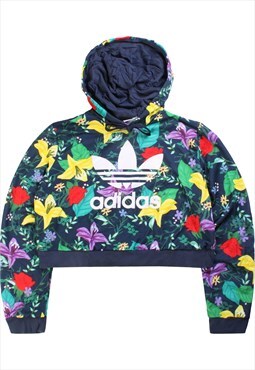 Vintage 90's Adidas Hoodie All Over Print Flower Cropped