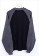 VINTAGE REPRESENT SWEATSHIRT GREY BLACK COLOUR BLOCK 90S