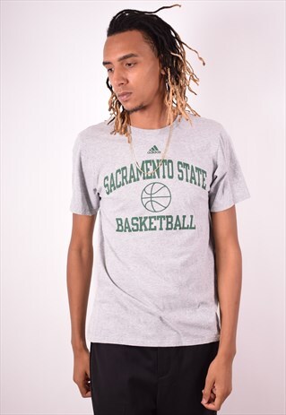 ADIDAS MENS VINTAGE SACRAMENTO STATE T-SHIRT TOP MEDIUM GREY