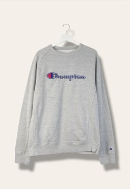 Vintage Champion Sweatshirt Big logo in Grey L