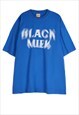 BLUE GRAPHIC COTTON OVERSIZED T SHIRT TEE Y2K