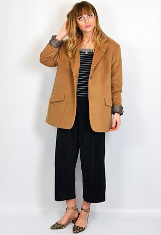 VINTAGE CAMEL WOOL BLAZER JACKET