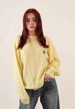 Vintage 80s Versace lemon yellow knitwear jumper