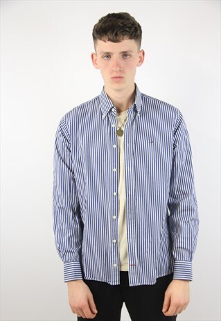 VINTAGE TOMMY HILFIGER STRIPED NAVY SHIRT