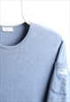 VINTAGE DOLCE & GABBANA CREWNECK T-SHIRT NAVY BLUE SIZE L