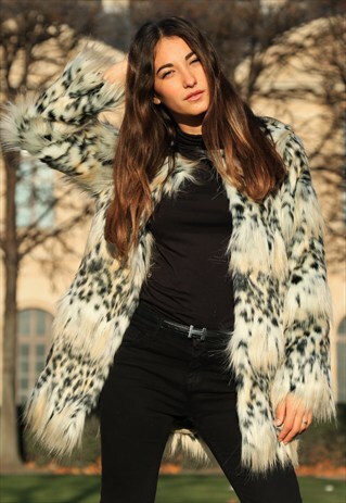 ANIMAL FAUX FUR COAT