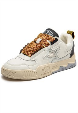 Grunge high tops chunky sole trainers skater shoes off white