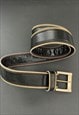 80'S BROWN LEATHER ZIP DETAIL WIDE LADIES BELT