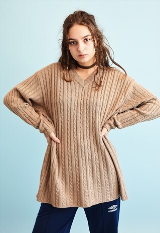 90'S RETRO NEUTRAL OVERSIZED KNIT JUMPER