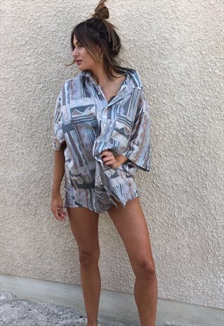 PATTERNED OVERSIZED RETRO VINTAGE UNISEX FESTIVAL SHIRT